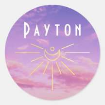 Payton Naam Op Ronde Zonne Boho Hippie Stickers
