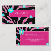 PB de rose de zèbre de carte de visite de fleur de (Devant / Derrière)