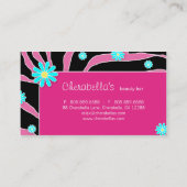 PB de rose de zèbre de carte de visite de fleur de (Dos)