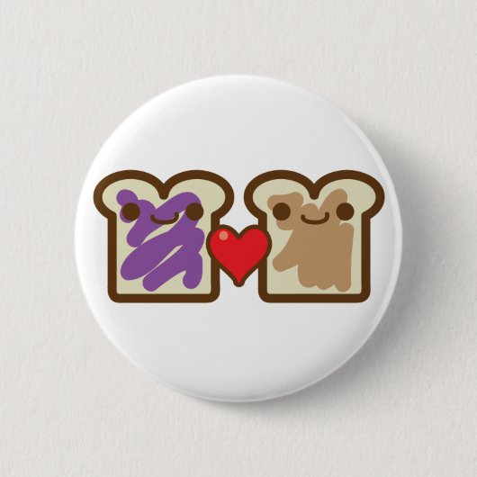 pb en j ronde button 5,7 cm (Voorkant)