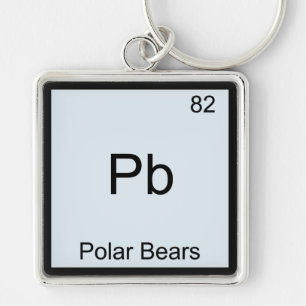 Pb - Ijsberen Leuke Chemie Elementsymbool Sleutelhanger