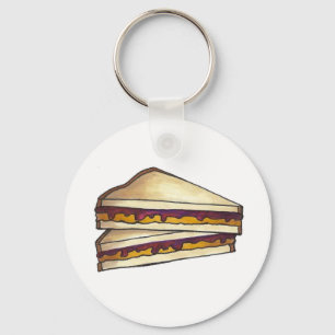 PB&J Peanut Butter Jelly Sandwich Food Sleutelhang Sleutelhanger