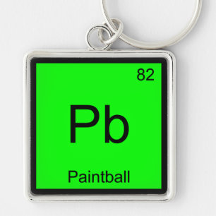 Pb - Paintball scheikunde element symbool sport T- Sleutelhanger