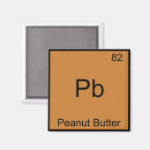 Pb - Peanut Butter Funny Element Chemistry T-Shirt Magneet (Voorkant / Achterkant)