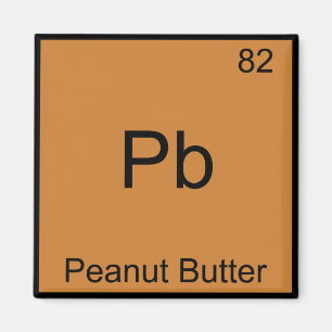 Pb - Pindakaas Grappig Element Chemie T-Shirt Magneet