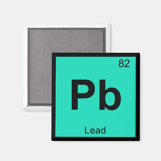 Pb - Tabelsymbool-element voor leidende scheikunde Magneet (Voorkant / Achterkant)