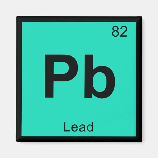 Pb - Tabelsymbool-element voor leidende scheikunde Magneet (Voorkant)