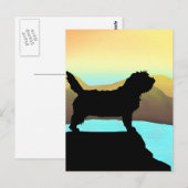 PBGV Dog door het Zee Briefkaart (Voorkant / Achterkant)