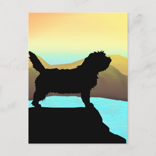 PBGV Dog door het Zee Briefkaart (Voorkant)