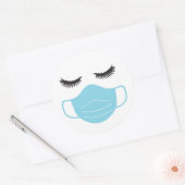 PBM-masker en wimpers Ronde Sticker (Envelop)