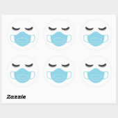 PBM-masker en wimpers Ronde Sticker (Vel)