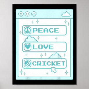 Pc Computer Geek Nerd Vrede Liefde Cricket Liefheb Poster