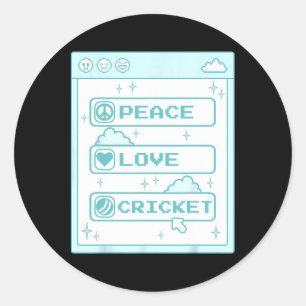 Pc Computer Geek Nerd Vrede Liefde Cricket Liefheb Ronde Sticker