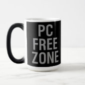 PC Free Zone black morphing mug (Gauche)