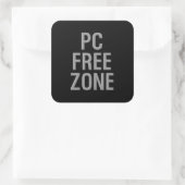 PC Free Zone carré noir autocollant (Sac)