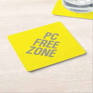 PC Free Zone geel diamantpapier onderzetters