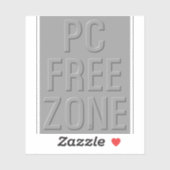 PC Free Zone grijze contour sticker (Vel)