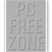 PC Free Zone grijze contour sticker (Voorkant)