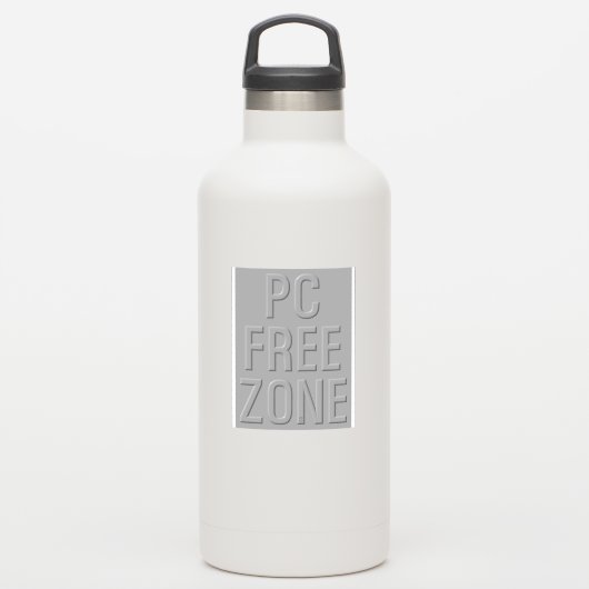 PC Free Zone grijze contour sticker (Waterfles)