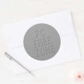 PC Free Zone Gris gros autocollants ronds (Enveloppe)
