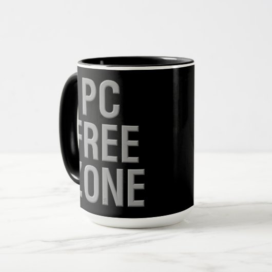 PC Free Zone noir combo mug (Devant gauche)
