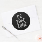 PC Free Zone noir rond gros autocollants (Enveloppe)