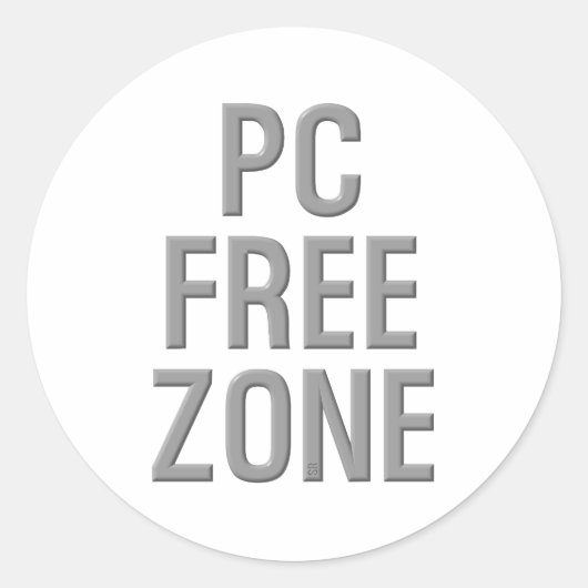 PC Free Zone ronde grote stickers (Voorkant)