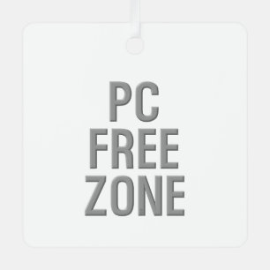 PC Free Zone White metal-ornament Metalen Ornament