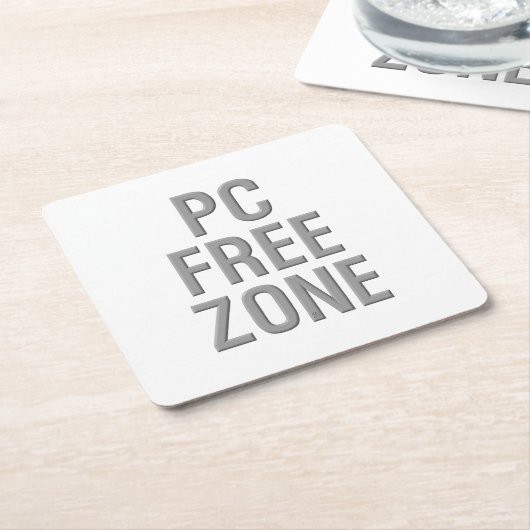 PC Free Zone white paper onderzetters (Schuin)