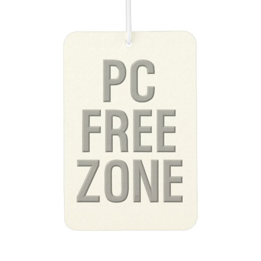 PC Free Zone witte auto luchtverfrisser (Voorkant)