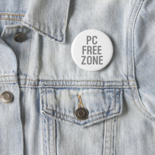 Pc Free Zone witte ronde knop Button 5,7 Cm