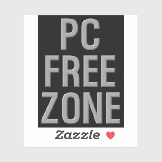 Pc Free Zone zwarte contour sticker (Vel)