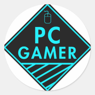PC gaming (blauw) Ronde Sticker