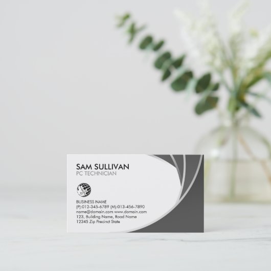 Pc-technicus — Reparatie van computer Visitekaartje (Staand voorkant)