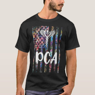 PCA Amerikaanse vlag patiëntenzorg assistent PCA v T-shirt