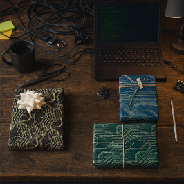 PCB-patroon Quirky Abstracte Elektronische Geek Inpakpapier Vel