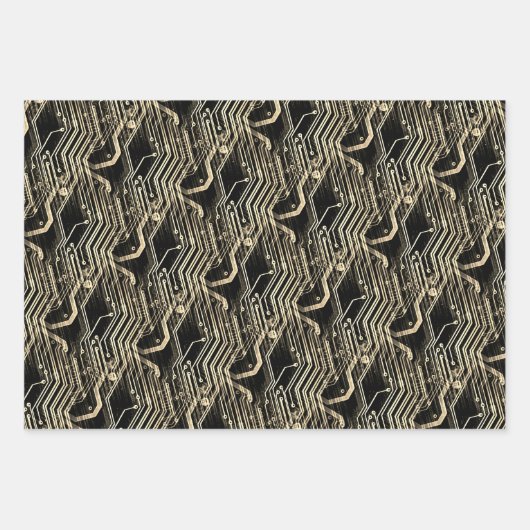 PCB-patroon Quirky Abstracte Elektronische Geek Inpakpapier Vel (Voorkant)