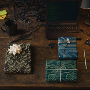 PCB Pattern Quirky Abstract Geek Inpakpapier Vel