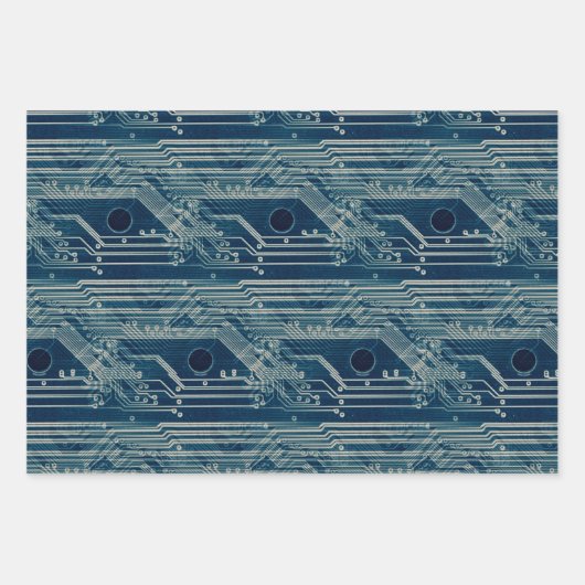 PCB Pattern Quirky Abstract Geek Inpakpapier Vel (Voorkant 2)