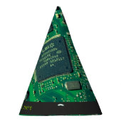 PCB-plaat, elektronische onderdelen en gedrukte sc Feesthoedjes (Rechts)