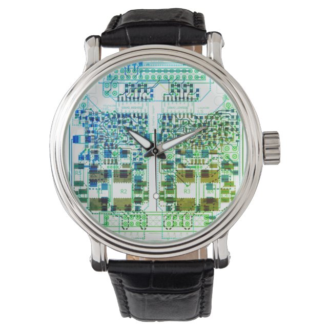 PCB Platinendesign Elektronik eWatch Armbanduhr Horloge (Voorkant)