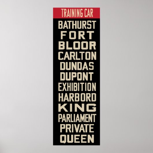PCC Streetcar Rollsign (IKEA Lijst Sized) Poster (Voorkant)