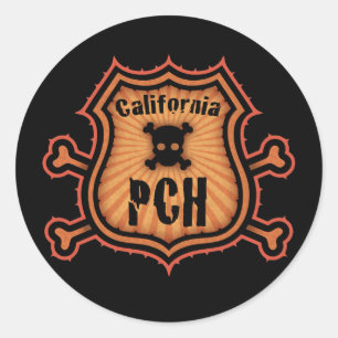 PCH en Crossbones Ronde Sticker