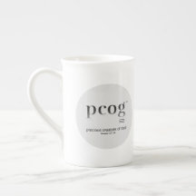 pcog acroniem; ronde volledige msg; zwart-wit kleu