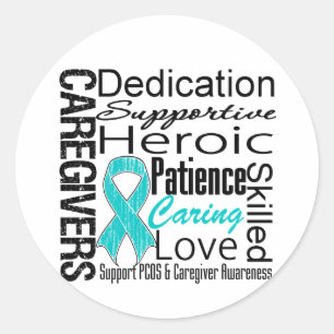 PCOS Caregivers Collage Ronde Sticker