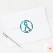 PCOS Fighter Ribbon White Round Sticker (Envelop)