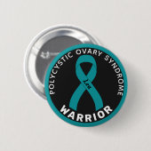PCOS Warrior Ribbon Black Button (Voorkant /achterkant)