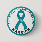 PCOS Warrior Ribbon White Button (Voorkant)