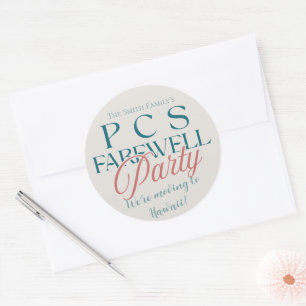 PCS Afscheidsfeest - Moderne Militaire Weg Ronde Sticker