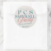 PCS Afscheidsfeest - Moderne Militaire Weg Ronde Sticker (Tas)